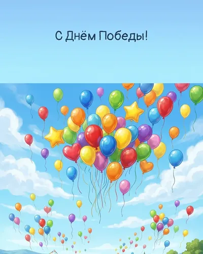 открытка на 9 мая — с цветами