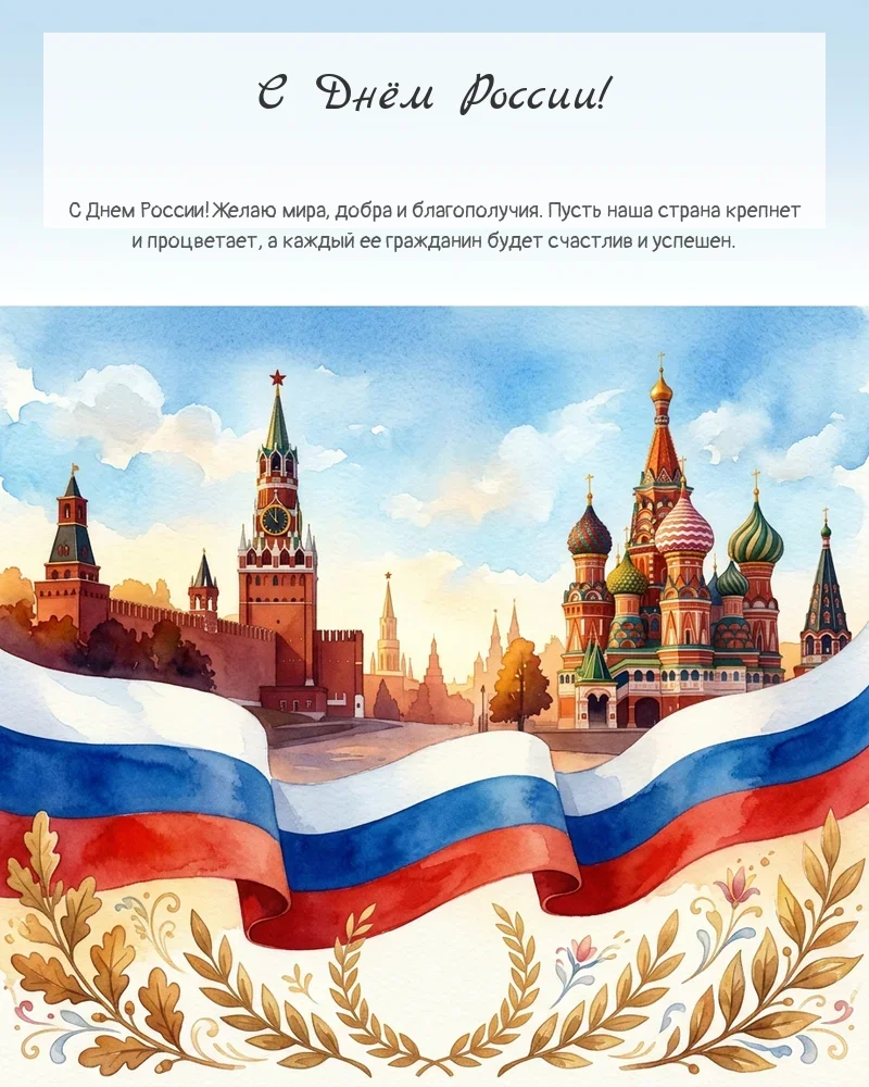 День России 12 июня: патриотические открытки и поздравления | Счастья-Здоровья.рф