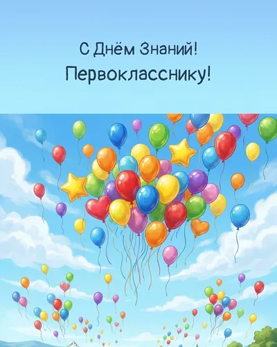 открытка для первоклассника — весёлый мальчик с портфелем у школьной доски